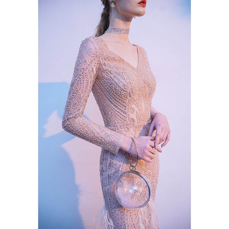 Presiding Fishtail Skirt Gold Dress