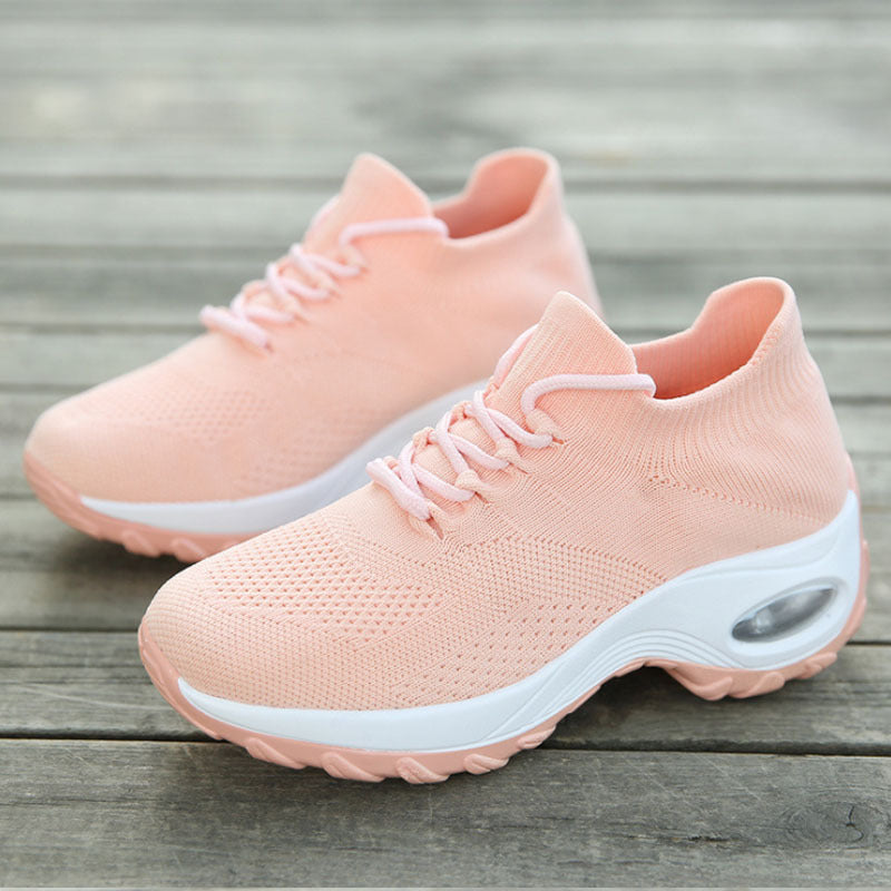 Women’s Flying Knit Waterproof Platform Shaking Shoes