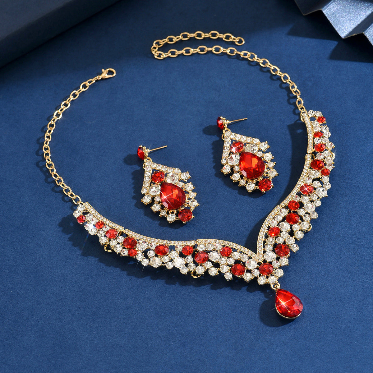 Retro Two-piece Necklace And Earring Set From Europe And The US