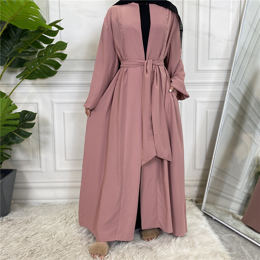 روب كارديجان بأربطة مع أساور وأزرار وجيوب للنساء في الشرق الأوسط