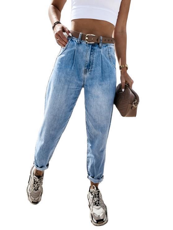 Thin Straight Leg Women's Jeans Pants