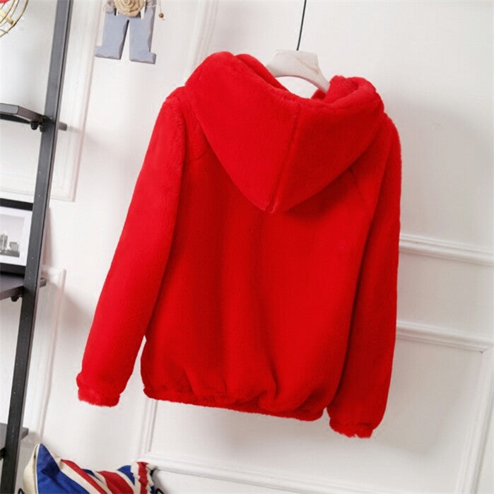 Plush Artificial Fur Coat in Multiple Colors, Sizes S-XXXL