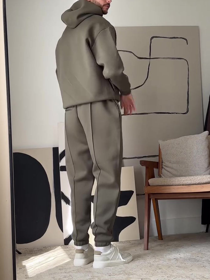 Ensemble Homme Survêtement Décontracté à Capuche et Pantalon Taille Élastique