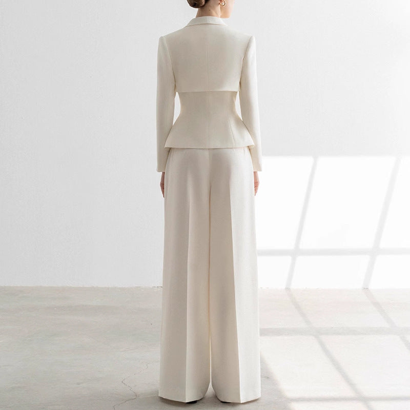 Apricot Women's Temperament Small Suit Outfit Polyester Trousers