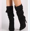 Bottes mi-hautes pointues à talons hauts pour femmes