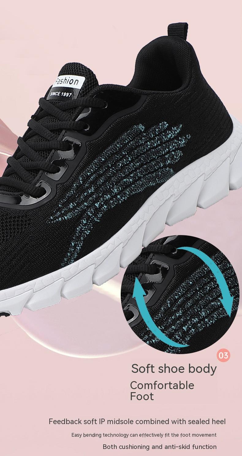 Baskets de course unisexe Flyknit respirantes Chaussures basses décontractées