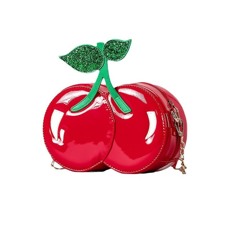 Sac messager à bandoulière en forme de cerise créative rouge en PU