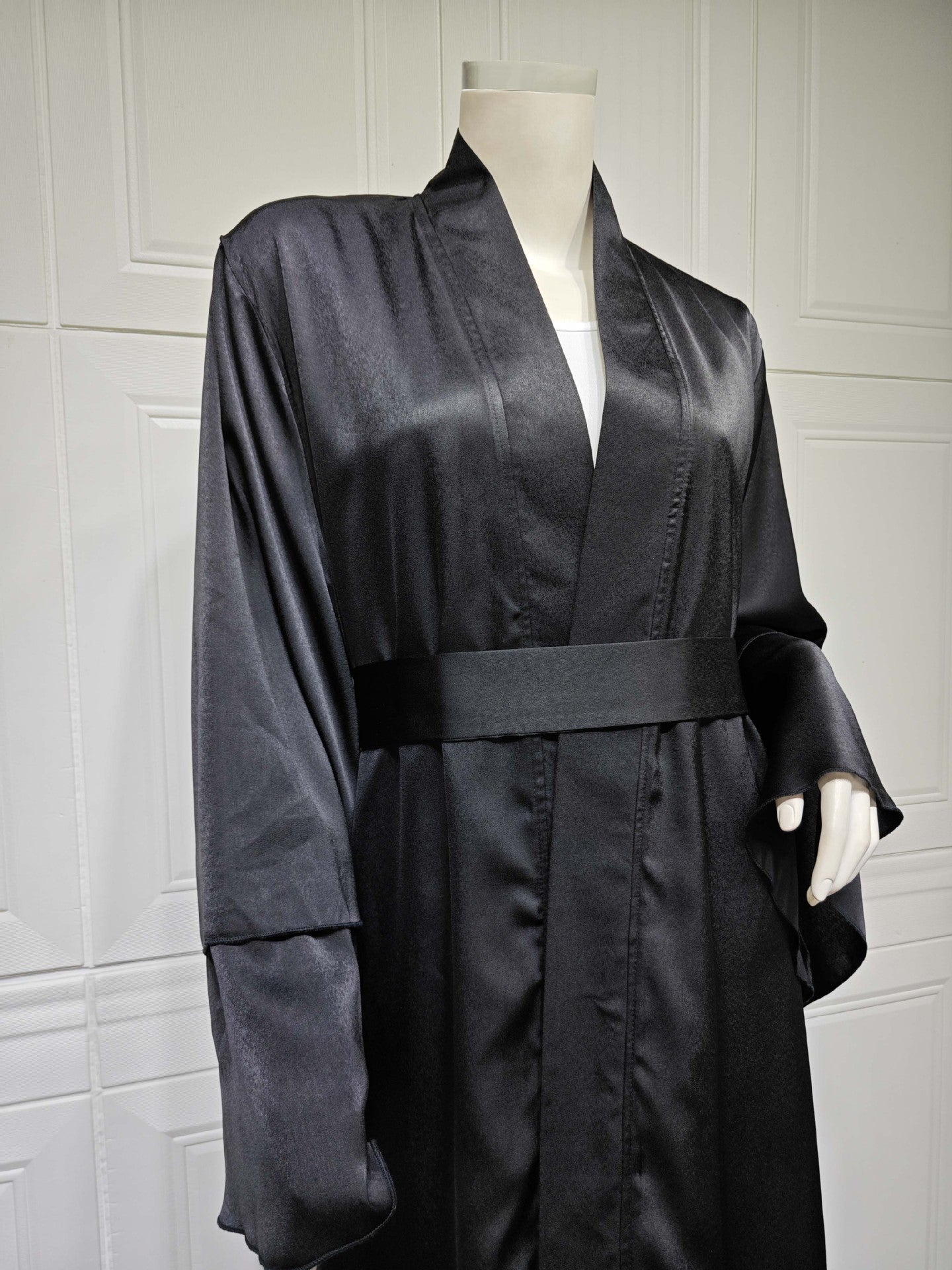 Robe abaya unie, vêtement d'extérieur cardigan, style musulman