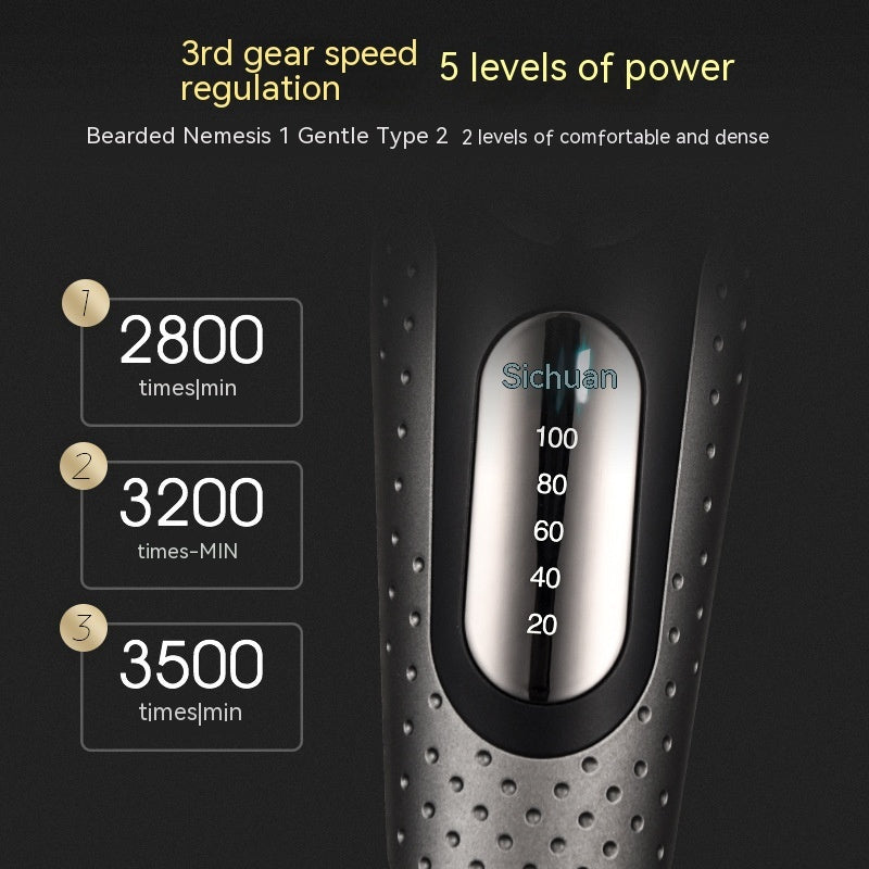 Rechargeable Men’s Reciprocating Three-Bit Floating Shaver with LED Display