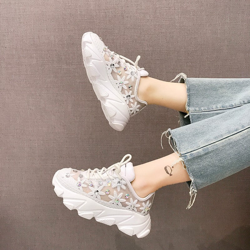 Modern breathable thick-soled sports and leisure single shoes women