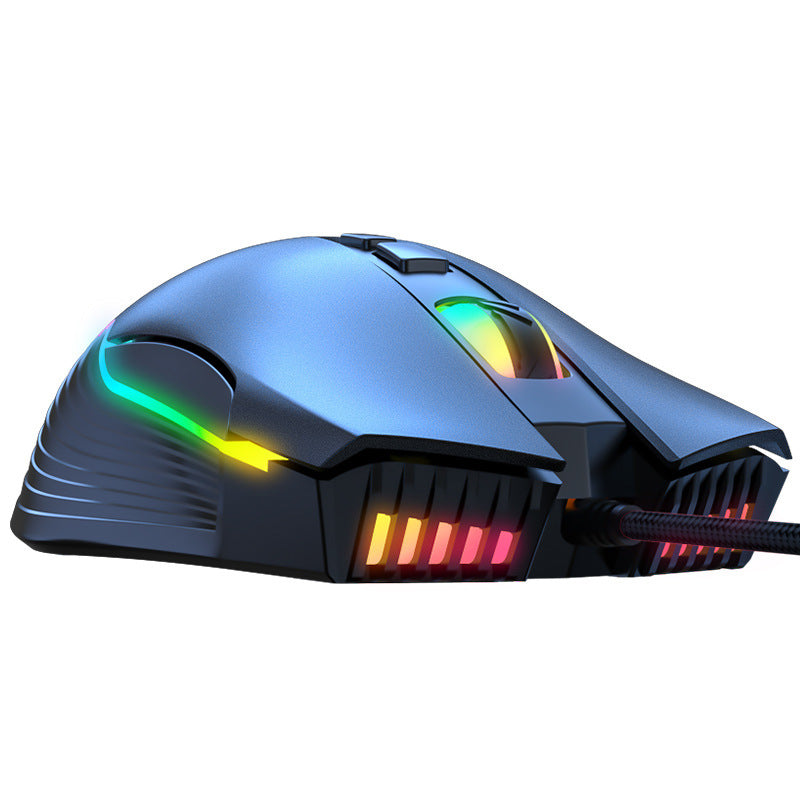 ماوس ألعاب سلكي USB ضوئي بإضاءة RGB قابل للتعديل 7 سرعات DPI