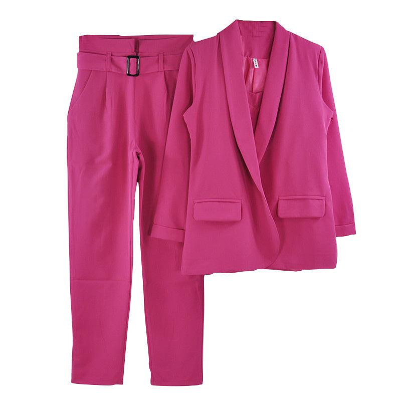 Women's Solid Color Cotton Blend Suit in Multiple Colors S-XL