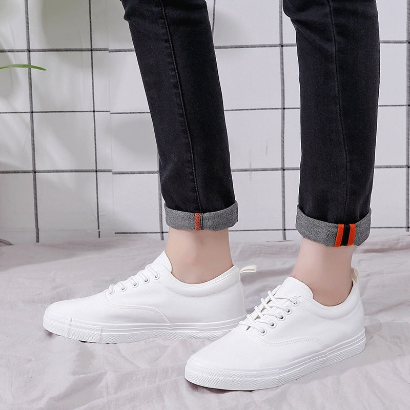 Chaussures de sport et de danse en toile à lacets pour hommes - Blanc et noir, tailles 39-45