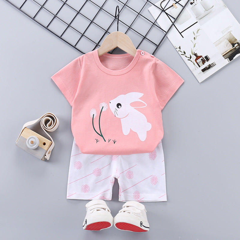 Children's Short-sleeved Suit Pure Cotton T-shirt Shorts