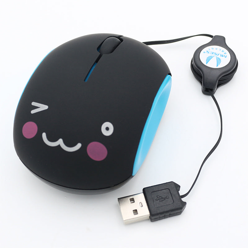 Mignonne souris optique filaire ergonomique de dessin animé pour fille 1600 DPI