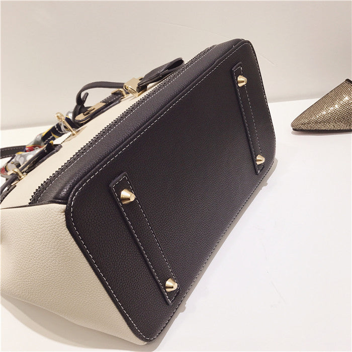 Locked Vintage Platinum PU Shoulder Bag
