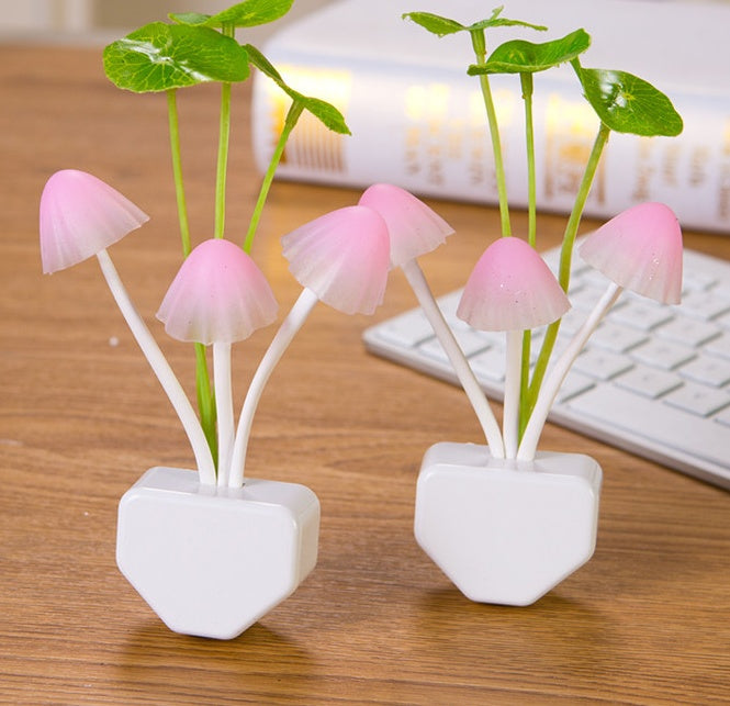 Color LED Mushroom Night Light with Sensor, 3 Colors, 220V
