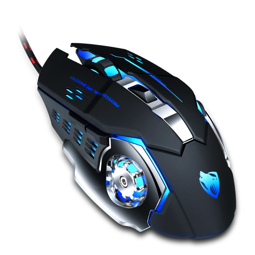 Mechanical Wired Gaming Mouse 1600DPI Ergonomic USB 6-Button