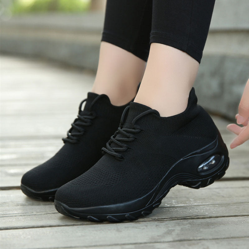 Women’s Flying Knit Waterproof Platform Shaking Shoes