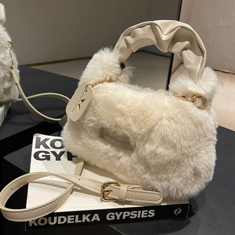 Women's New High-grade Fashionable Plush Handbag
