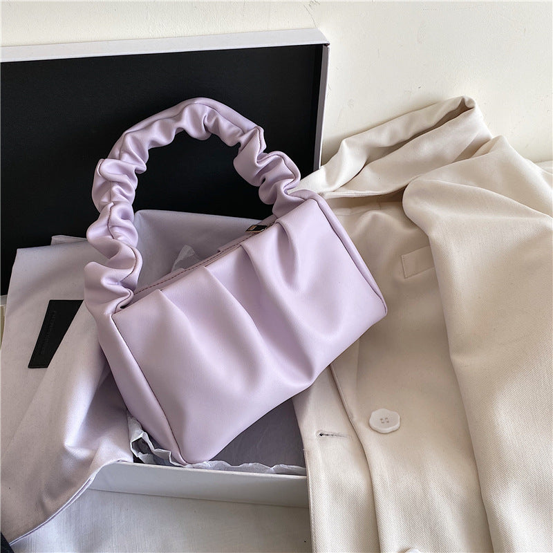 PU Underarm Shoulder Bag Handbag with Zipper 21cm