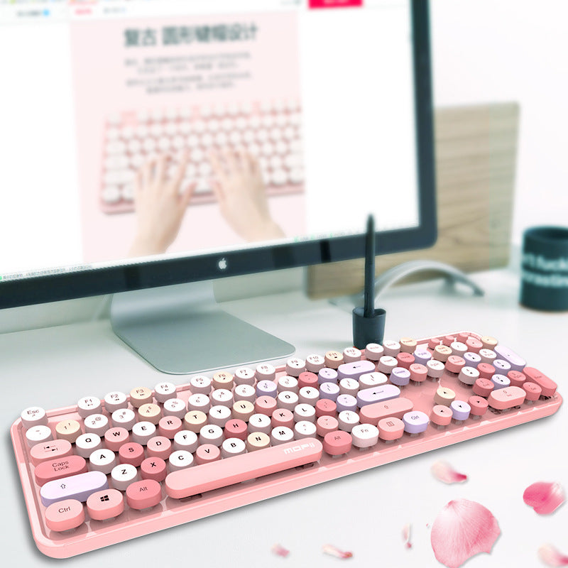 Ensemble Clavier et Souris sans Fil Style Rouge à Lèvres Coloré