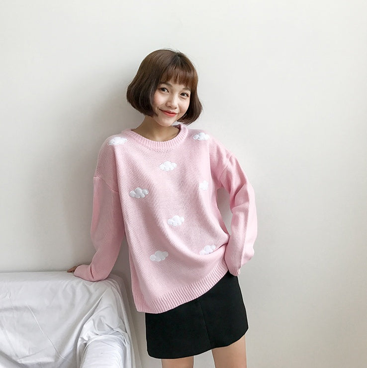 Loose Cloud Sweater with 62cm Length and 114cm Bust