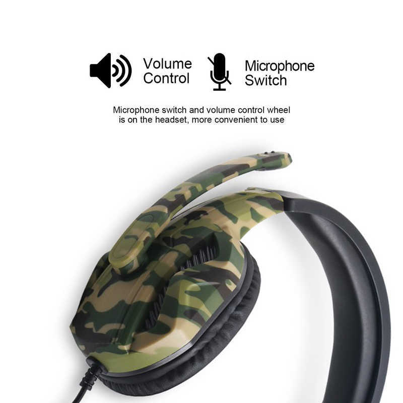 Camouflage Gaming Headset with Mic for PS4, PS3, Switch & PC