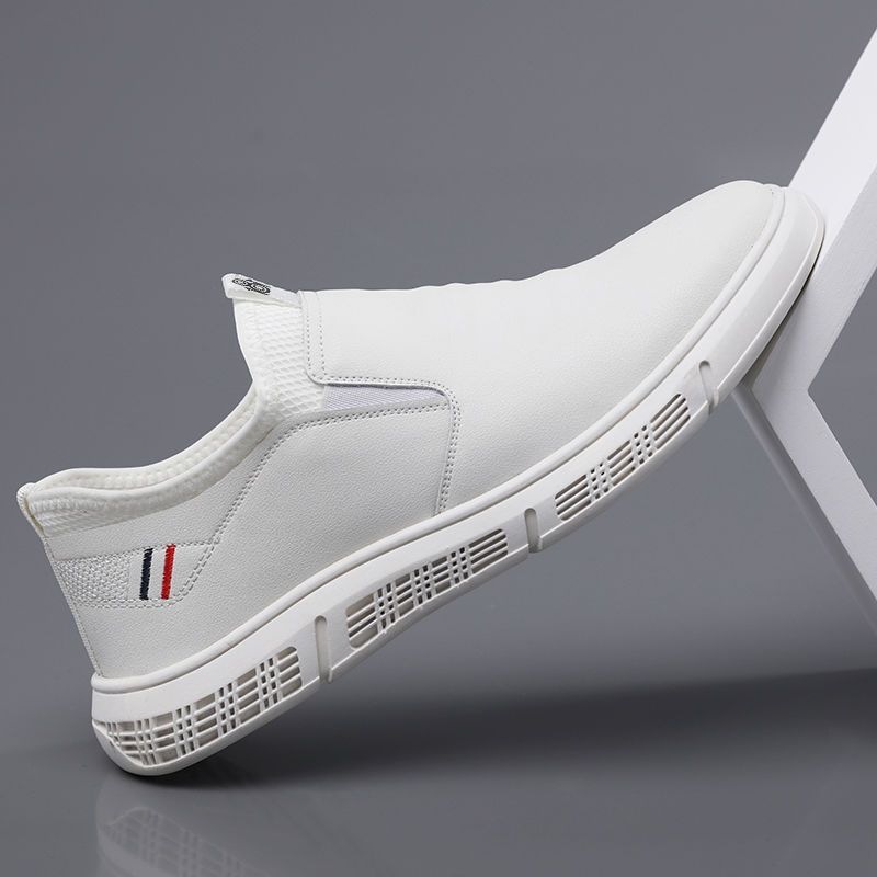 Men's Black White Casual Flats Walking Shoes