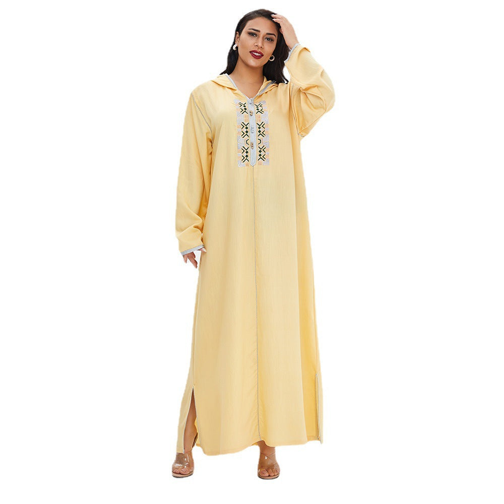Moroccan Embroidered Casual Long Swing Dress