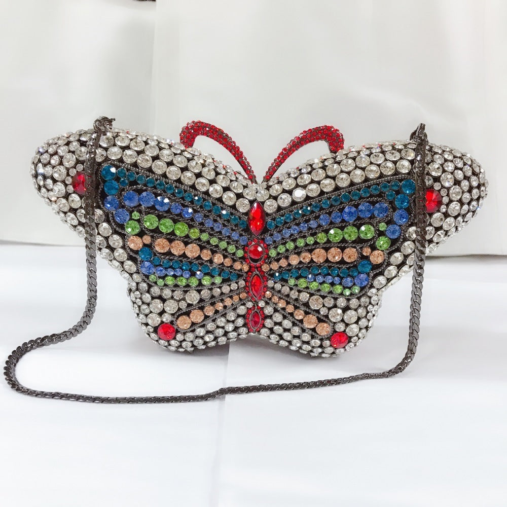 Women's Black Leather Butterfly Dinner Bag