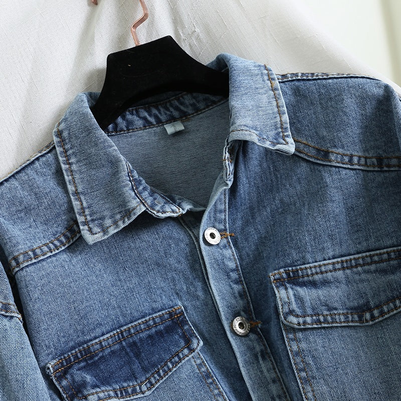 Denim Workwear Jumpsuit with Thick Trousers