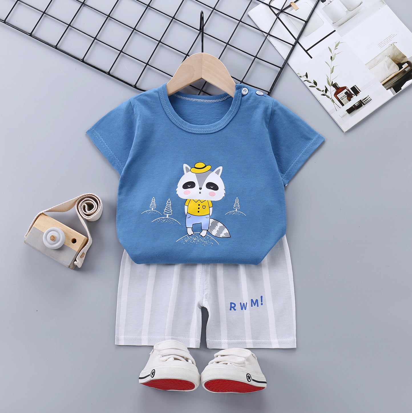 Children's Short-sleeved Suit Pure Cotton T-shirt Shorts