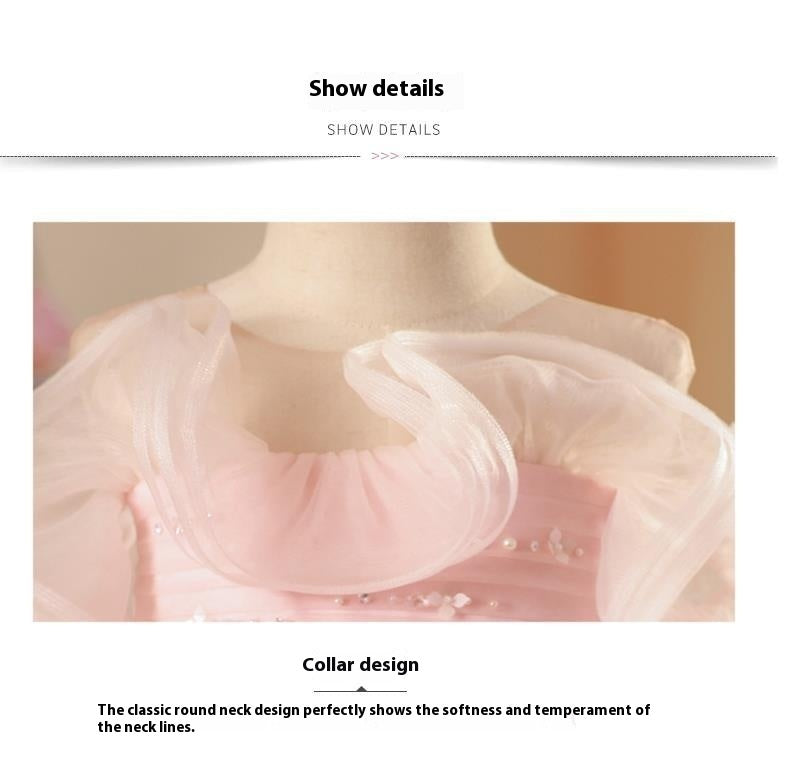 Robe jupon rose de performance pour piano, princesse, pour filles