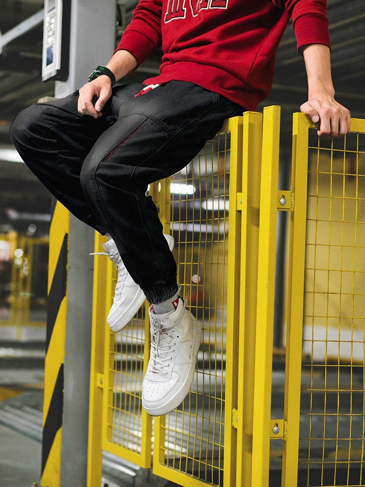 Hip-Hop Harlan Nine Points Jeans with Bound Feet