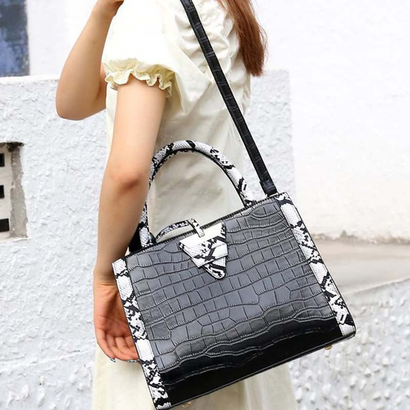 Sac à main deux pièces en PU avec bandoulière unique et poche zippée