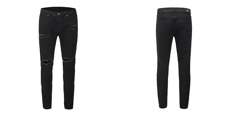 Slim-Fit Zippered Cotton Jeans