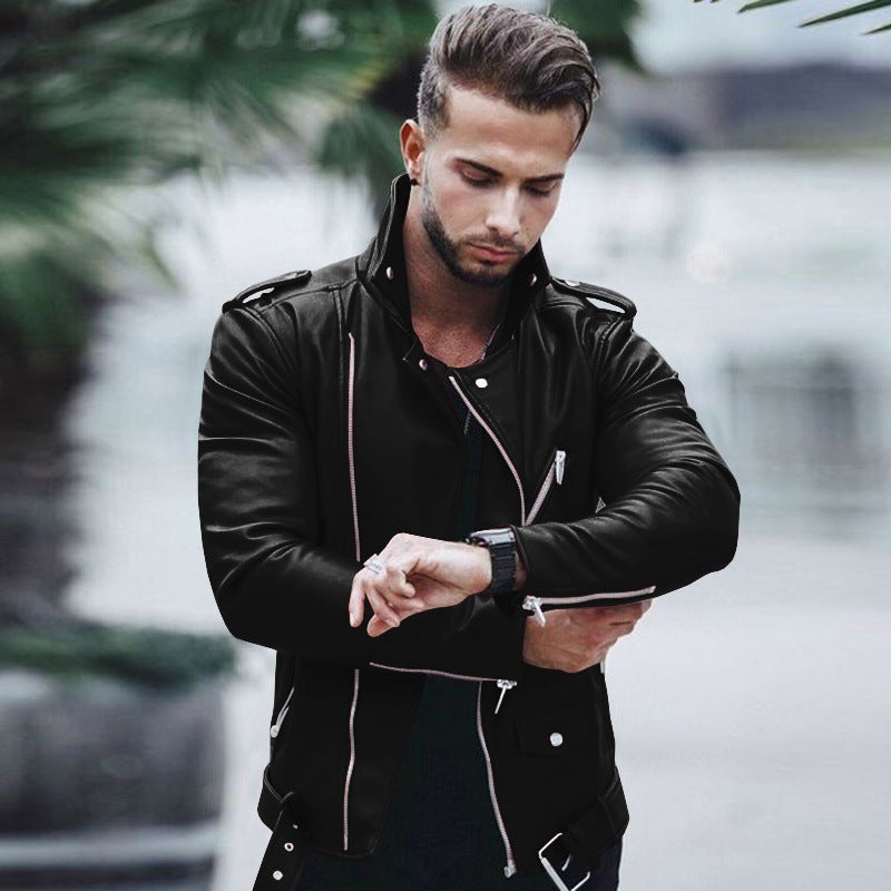 Men's PU Jacket with Asian Size Guide