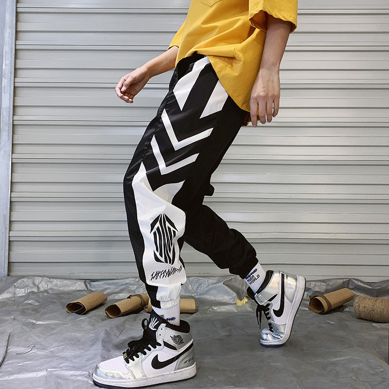 Men's Hiphop Pants Small Feet Leisure Trousers Acetate Fiber