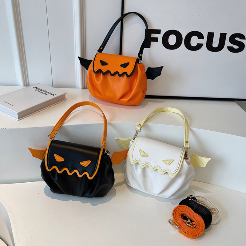 Sac bandoulière citrouille d'Halloween amusant en dessin animé PU