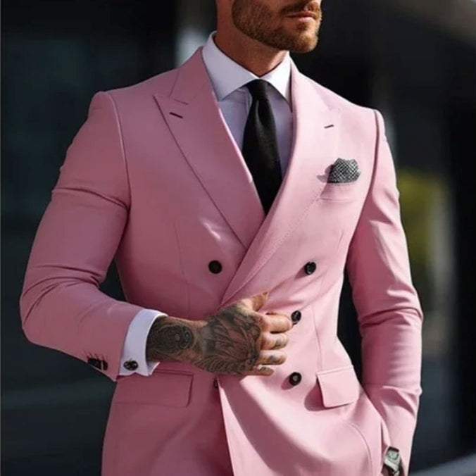 Men's Slim Fit Two-Piece Business Casual Suit Set