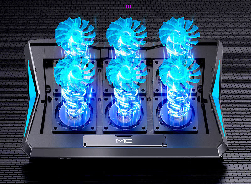 Foldable Laptop Cooling Base with Metal Radiator and Dual USB