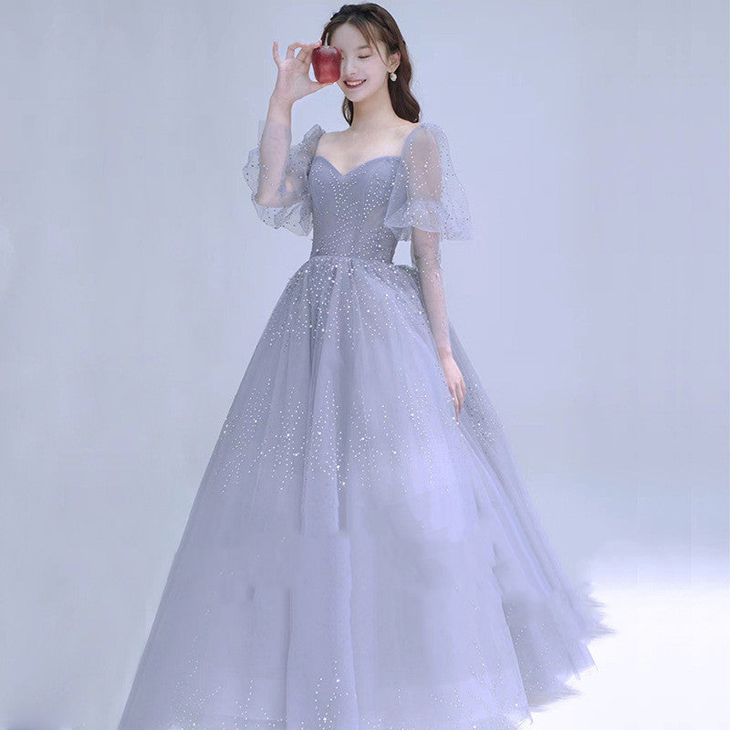 Élégante robe dos nu en polyester pour défilés de mode et mariages