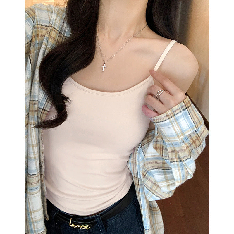 بلوزة نسائية متعددة الاستخدامات بدون أكمام مع وسادات صدر قابلة للفصل وأحزمة قابلة للتعديل