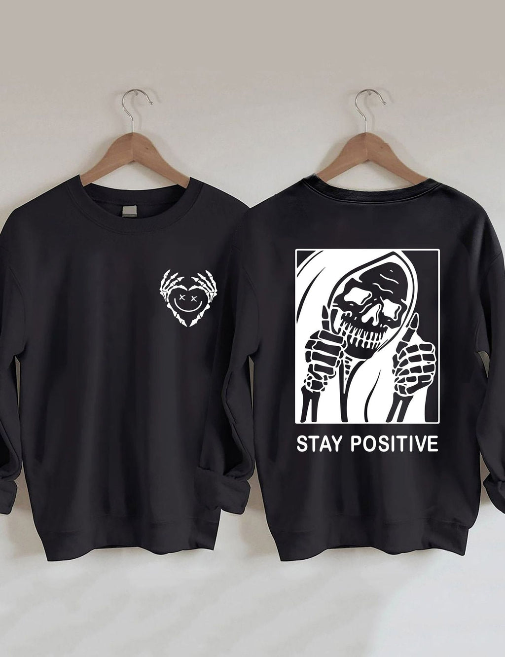 Pull Femme en Coton à Imprimé Cœur et Tête de Mort Mignon