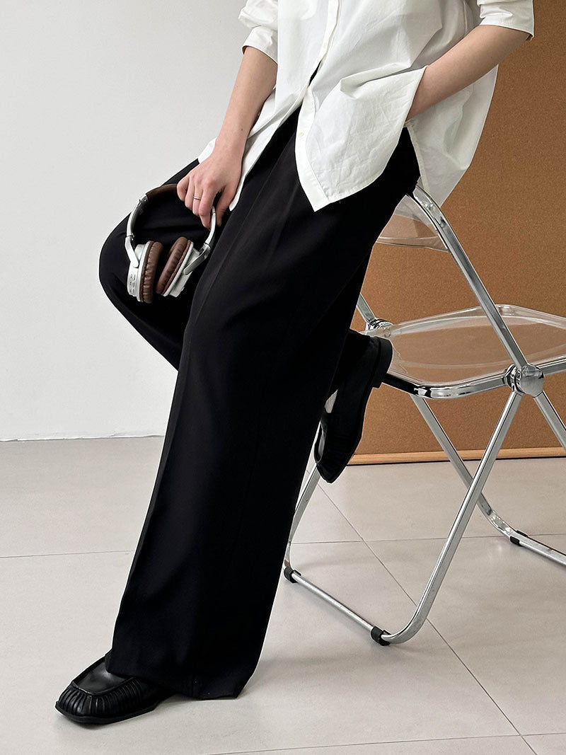 Pantalon décontracté ample rétro à jambe large pour femme