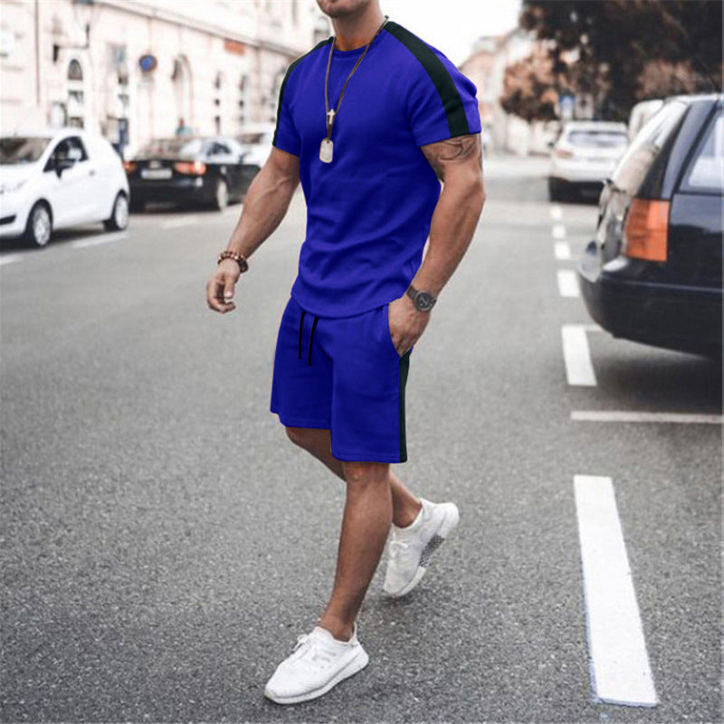 Men's Short Sleeve Athletic Suit with Shorts
