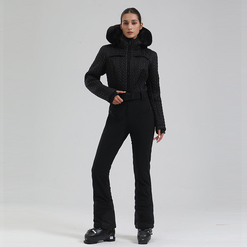 Combinaison de ski d'hiver professionnelle imperméable double planche pour femme