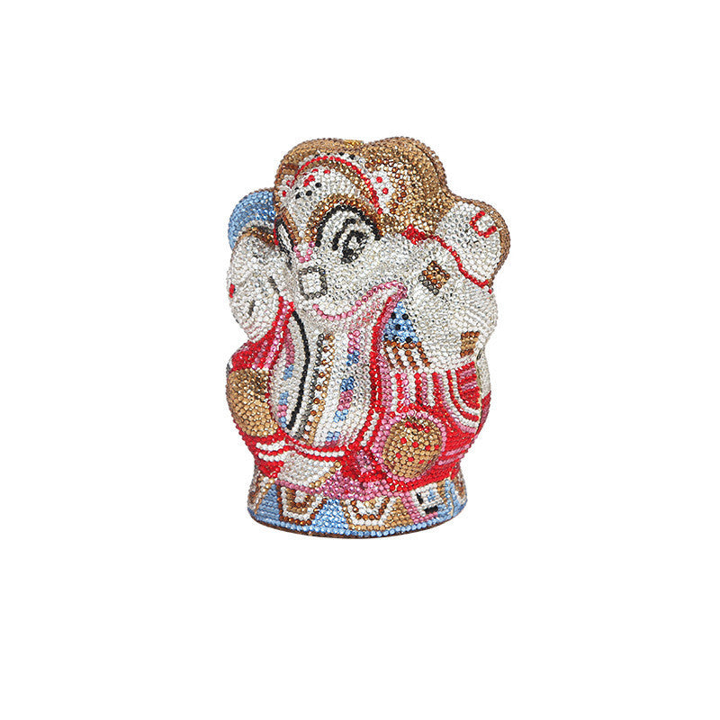 Sac à Main Femme Strass Éléphant Fait à la Main avec Chaîne