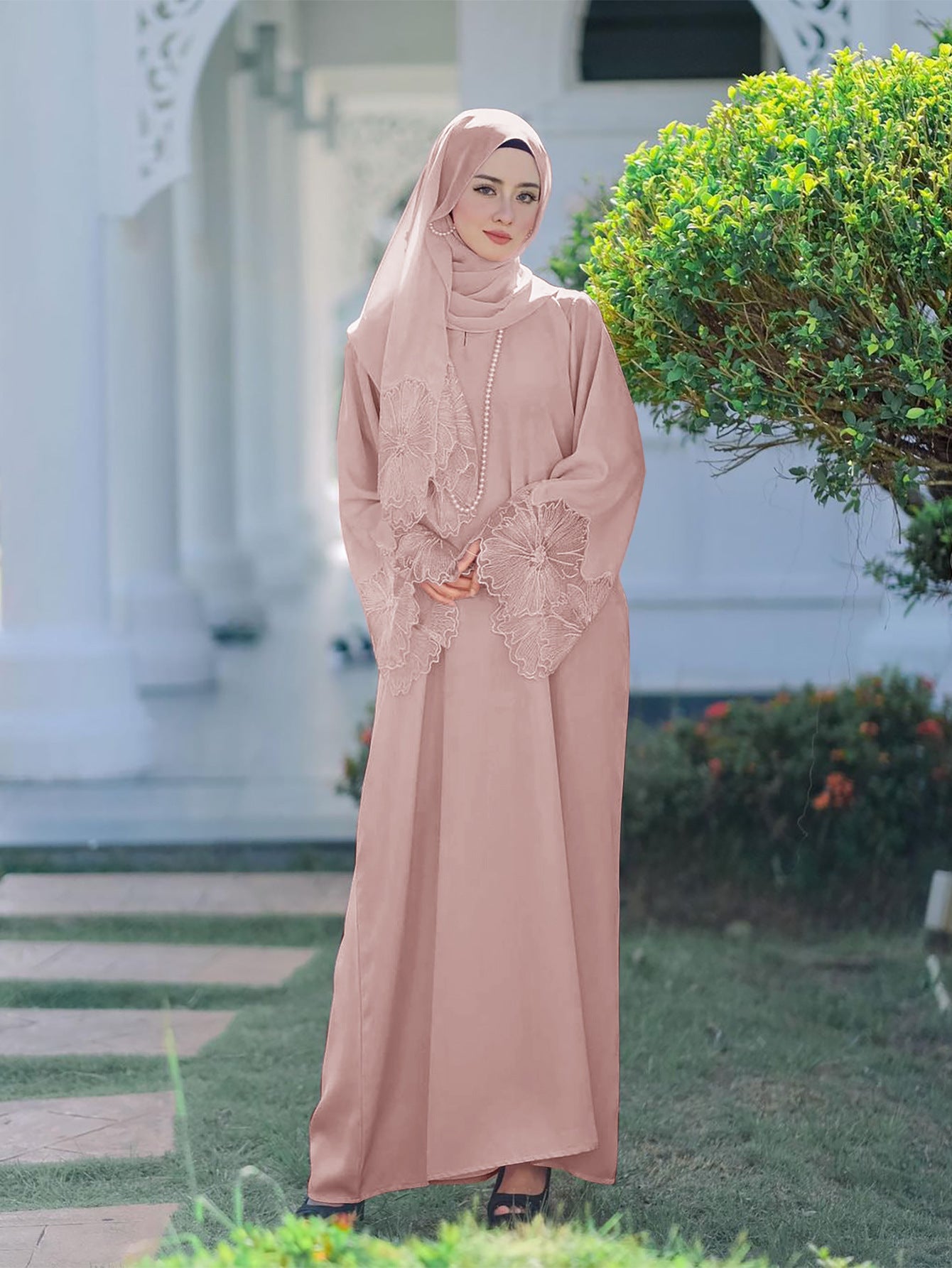 Muslim Women's Robe Malay Indonesian Dress With Headscarf